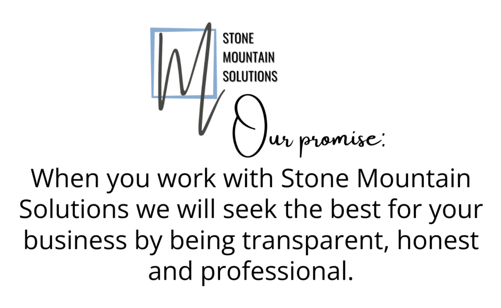 Stone Mountain Solutions logo and promise